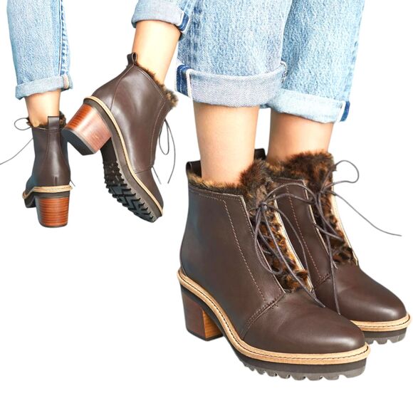 Kelsi Dagger Shoes - 7.5 Kelsi Dagger Patterson Hiking Ankle Boots Fur Platform Block Heel Booties